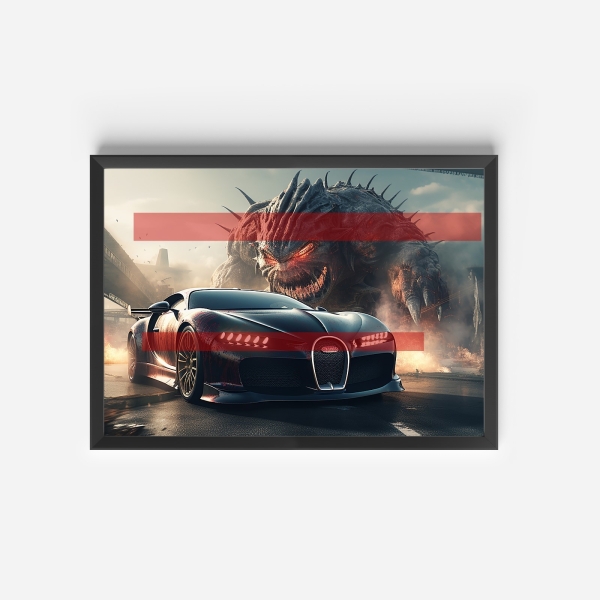 Poster Bugatti Ciron abstrakt Modell 1